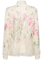 Elie Saab Tulle Embroidered & Sequined Shirt