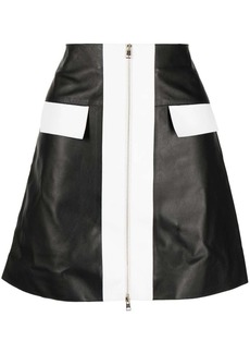 Elie Saab two-tone leather miniskirt