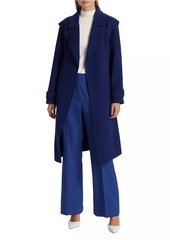 Elie Tahari Adi Belted Wool-Blend Coat