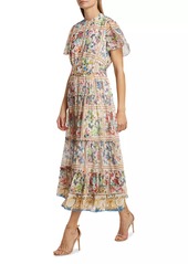 Elie Tahari Aimee Summer Palace Print Midi Dress