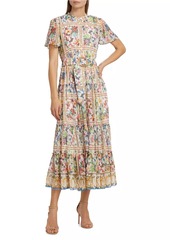 Elie Tahari Aimee Summer Palace Print Midi Dress