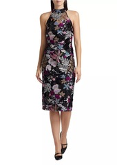 Elie Tahari Aldana Embellished Sleeveless Midi-Dress