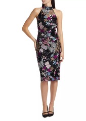 Elie Tahari Aldana Embellished Sleeveless Midi-Dress