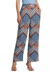 Elie Tahari Andrea Silk-Blend Geometric Pants