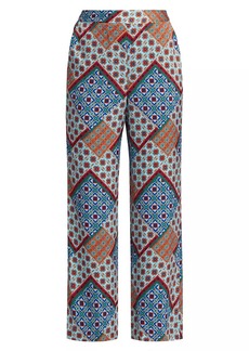 Elie Tahari Andrea Silk-Blend Geometric Pants