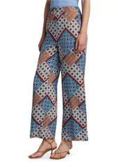 Elie Tahari Andrea Silk-Blend Geometric Pants