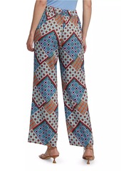 Elie Tahari Andrea Silk-Blend Geometric Pants