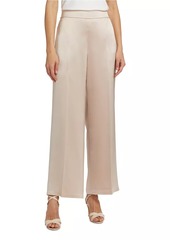 Elie Tahari Ashlynn Satin Cropped Wide-Leg Pants