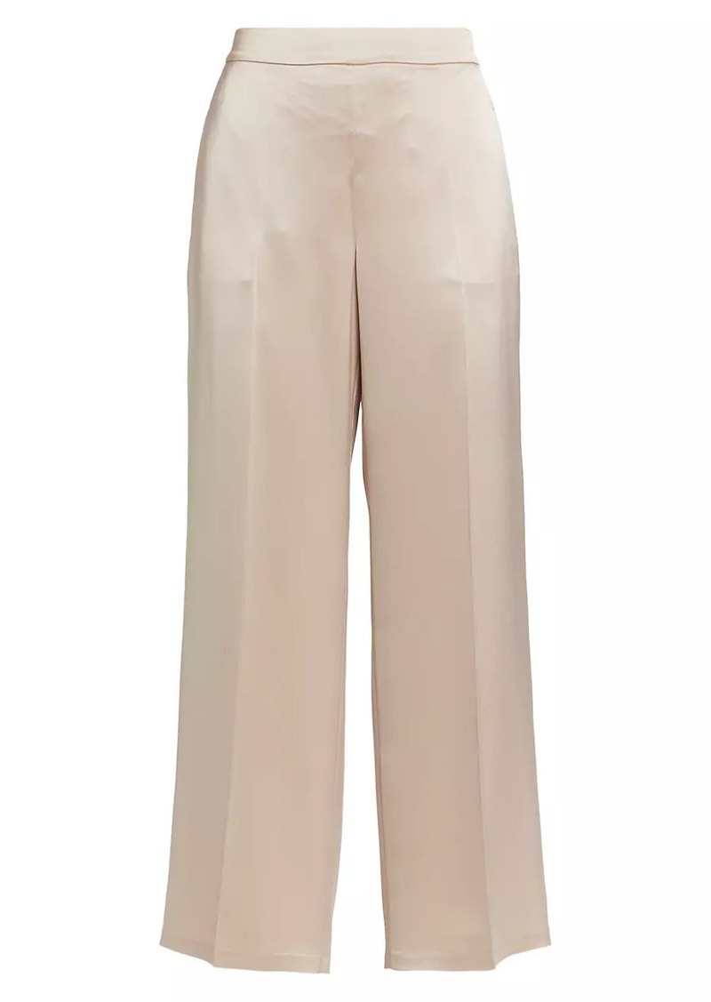 Elie Tahari Ashlynn Satin Cropped Wide-Leg Pants