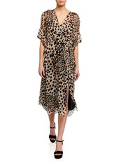 Elie Tahari Ava Leopard-Print Short-Sleeve Dress