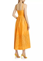 Elie Tahari Avivia Cotton Laser-Cut Maxi-Dress