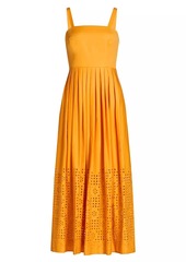 Elie Tahari Avivia Cotton Laser-Cut Maxi-Dress