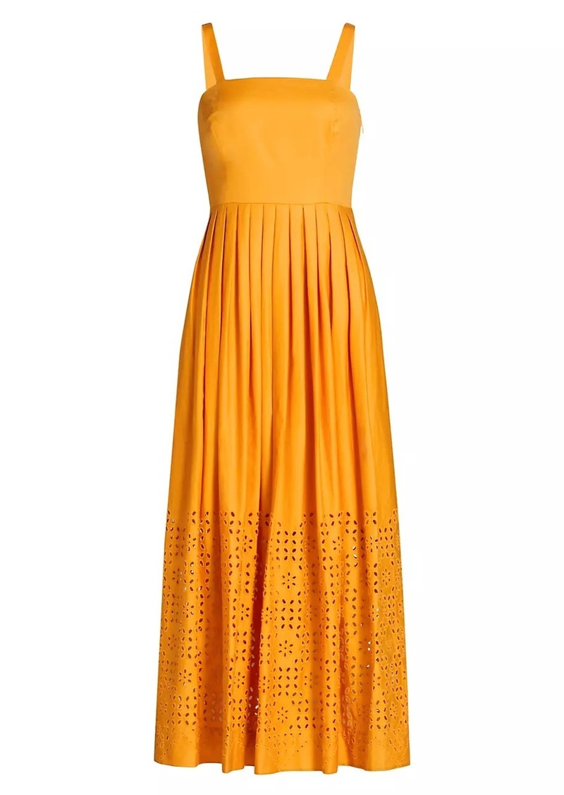 Elie Tahari Avivia Cotton Laser-Cut Maxi-Dress