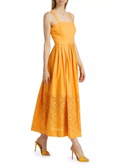 Elie Tahari Avivia Cotton Laser-Cut Maxi-Dress