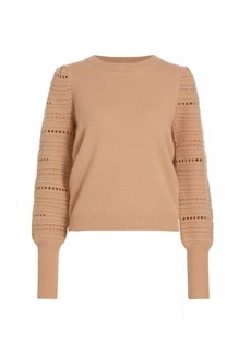 Elie Tahari Balloon-Sleeve Cashmere Pullover Sweater