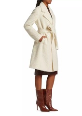 Elie Tahari Belted Bouclé-Knit Coat