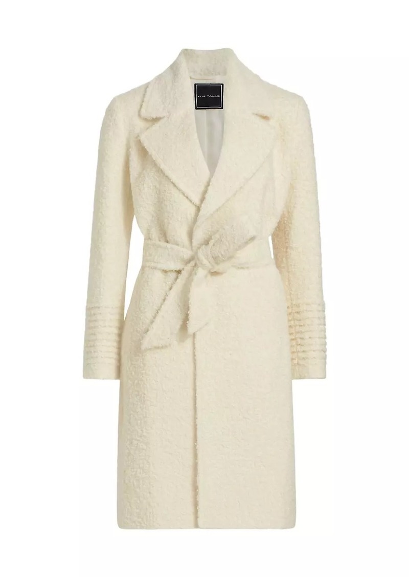 Elie Tahari Belted Bouclé-Knit Coat