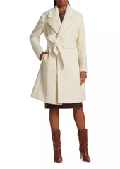 Elie Tahari Belted Bouclé-Knit Coat