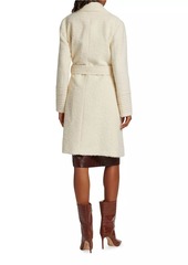 Elie Tahari Belted Bouclé-Knit Coat