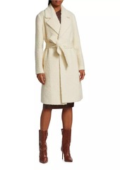 Elie Tahari Belted Bouclé-Knit Coat