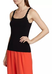 Elie Tahari Betty Scallop-Trim Knit Tank