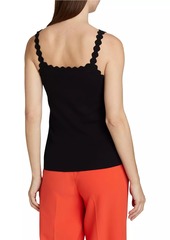 Elie Tahari Betty Scallop-Trim Knit Tank