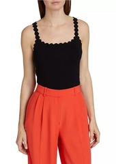 Elie Tahari Betty Scallop-Trim Knit Tank