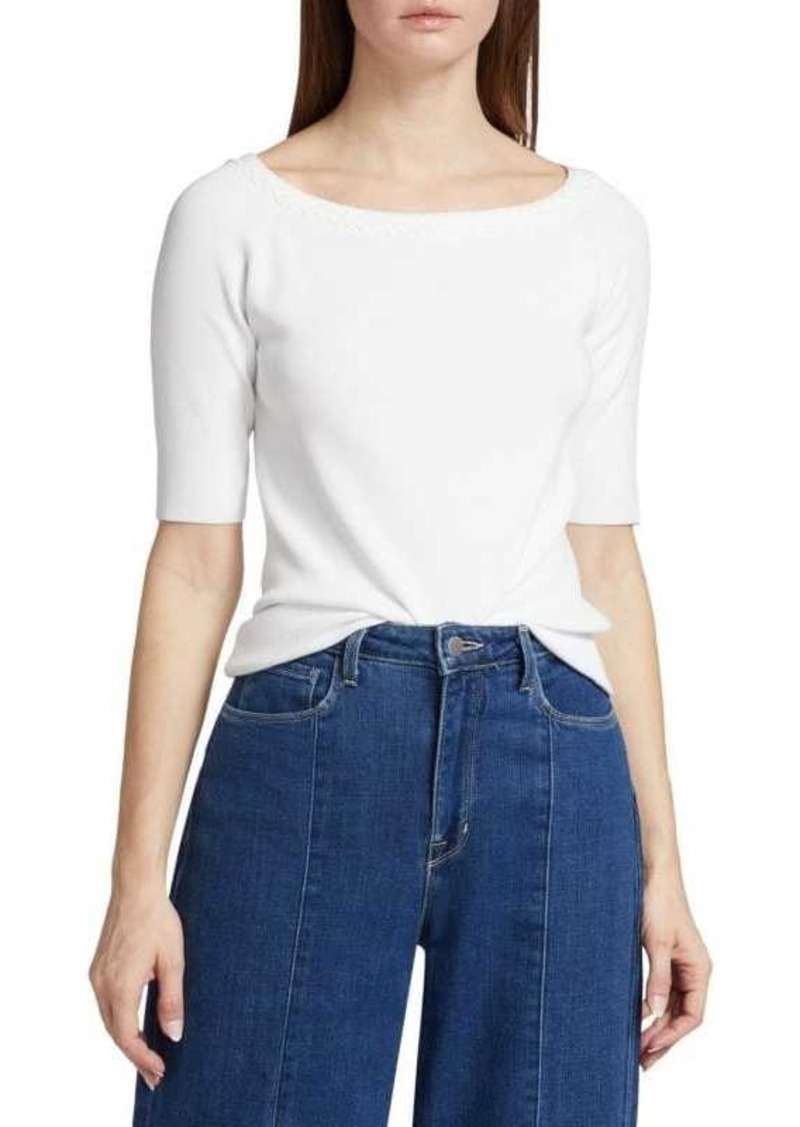 Elie Tahari Braided Trim Top