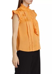 Elie Tahari Chloe Silk Pleated Blouse