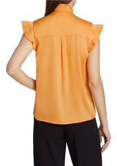 Elie Tahari Chloe Silk Pleated Blouse