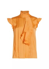 Elie Tahari Chloe Silk Pleated Blouse