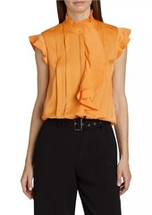 Elie Tahari Chloe Silk Pleated Blouse