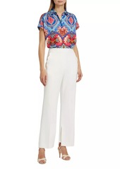 Elie Tahari Chrissy Tapestry Floral Silk-Blend Blouse