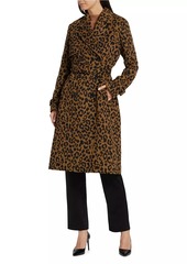 Elie Tahari Courtney Belted Wool-Blend Double-Breasted Trench Coat