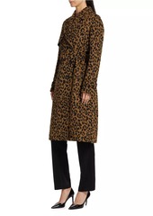 Elie Tahari Courtney Belted Wool-Blend Double-Breasted Trench Coat