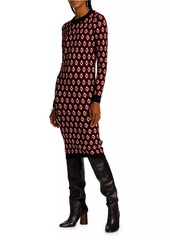 Elie Tahari Cut-Out Jacquard Knit Dress