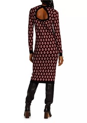 Elie Tahari Cut-Out Jacquard Knit Dress