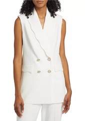 Elie Tahari Daniela Scallop-Lapel Sleeveless Blazer