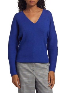Elie Tahari Dolman-Sleeve V-Neck Rib-Knit Sweater