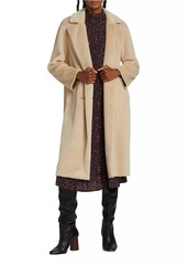 Elie Tahari Double-Breasted Faux Fur Coat