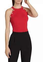 Elie Tahari Eliana Button Halter Tank