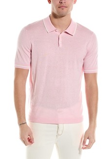 Elie Tahari Button Silk-Blend Polo Shirt