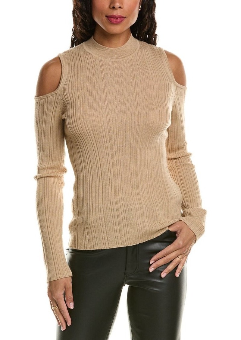 Elie Tahari Cold-Shoulder Wool Sweater