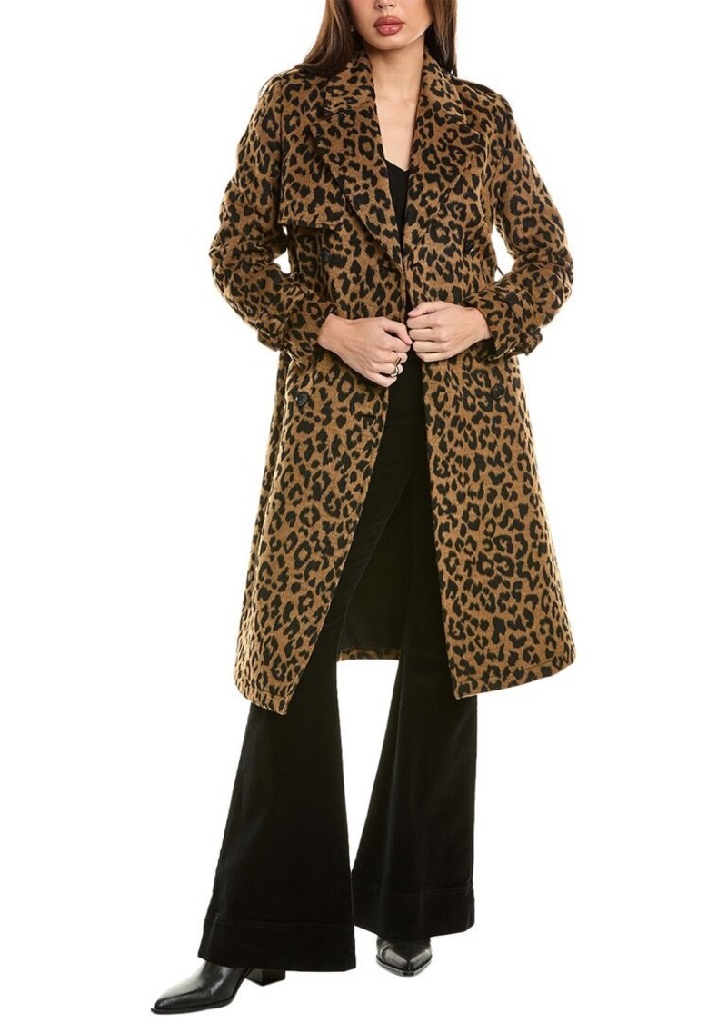 Elie Tahari Double-Breasted Wool-Blend Trench Coat