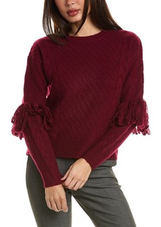 Elie Tahari Fringe Wool & Cashmere-Blend Sweater