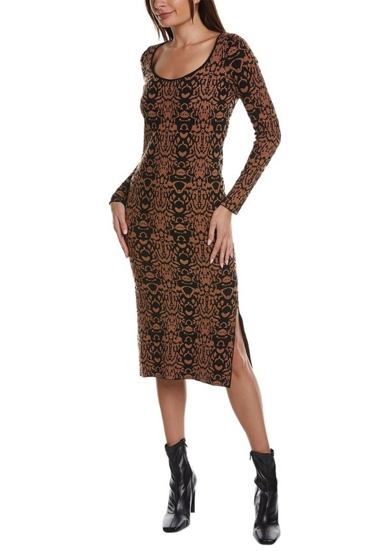 Elie Tahari Jacquard Slim Midi Dress