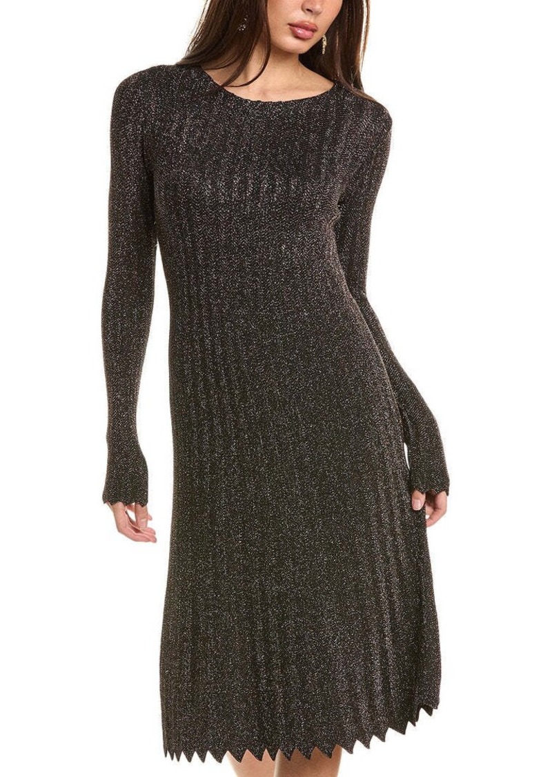 Elie Tahari Lurex Knit Midi Dress