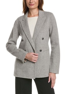 Elie Tahari Notch Collar Double-Breasted Wool Coat