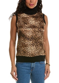 Elie Tahari Ocelot Print Silk & Wool Sweater