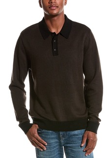 Elie Tahari Textured Wool-Blend Polo Sweater